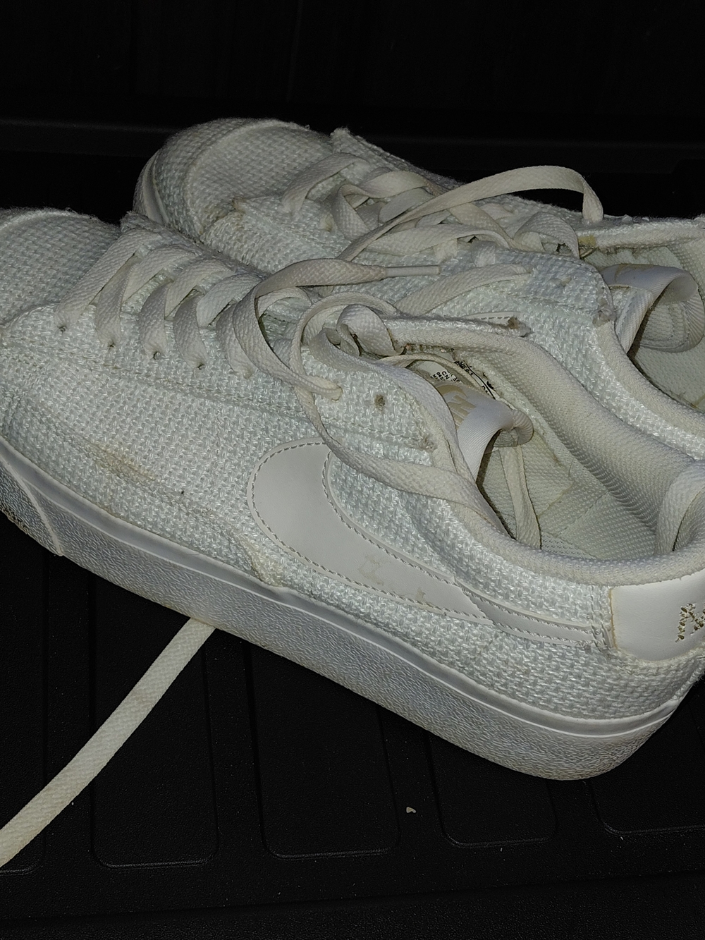 Nike White Low-Top Knit Sneakers